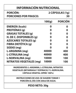 ÓXIDO NÍTRICO Premium - Suplemento 1000 mg