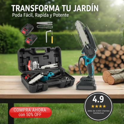 Mini motosierra portátil MegaForce® - 2 baterías + maletín de regalo - ¡¡¡SÓLO A LAS 23:59!!!