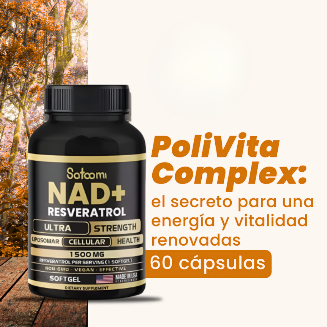NAD+ Resveratrol 60 Cápsulas - Soporte para Energía y Claridad Mental